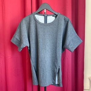 Banana Republic Gray Short Sleeve Top with zippers
